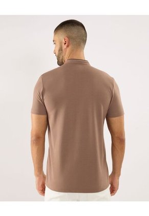 Polo Para Hombre Cuello Mao Sin Bolsillo Color Café Marca Ostu #60110842