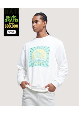 Buzo Para Hombre Cuello Redondo Color Blanco Marca Ostu #60060378 Ostu