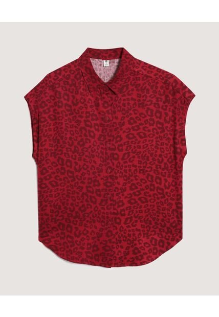 Camisa  Para Mujer Manga Corta Color Vino Marca Ostu #40010358