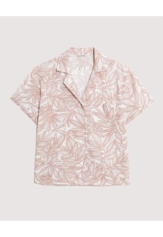 Camisa  Para Mujer Manga Corta Color Beige Marca Ostu #40010366 Ostu