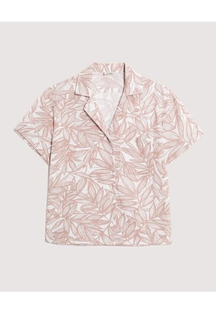 Camisa  Para Mujer Manga Corta Color Beige Marca Ostu #40010366