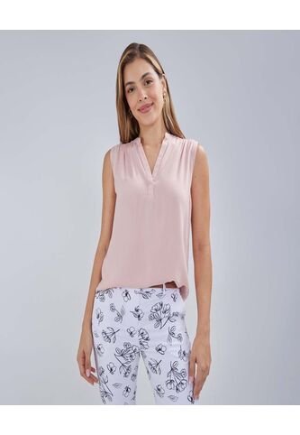 Blusa Para Mujer Manga Sisa Color Rosado  Marca Ostu #40121007 Ostu