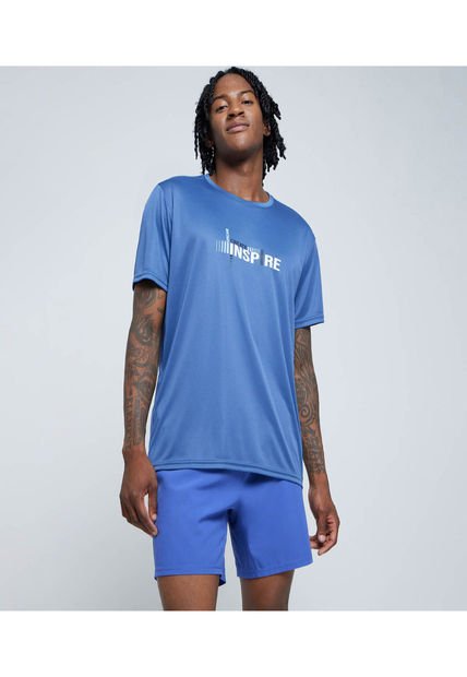 Camiseta Para Hombre Manga Corta Color Azul  Marca Ostu #60091291