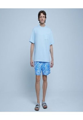 Camiseta Para Hombre Manga Corta Color Azul Claro Marca Ostu #60091189