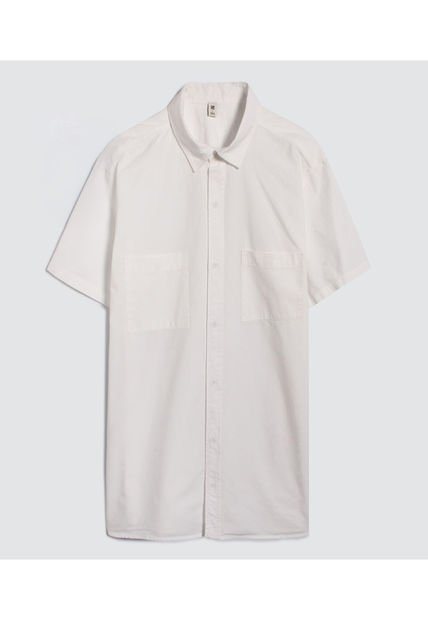 Camisa Para Hombre Manga Corta Con Bolsillo Color Blanco Marca Ostu #60010675
