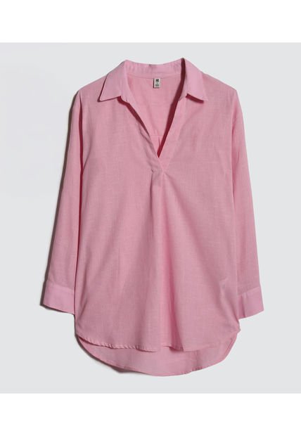 Camisa Para Mujer Manga Larga Color Rosa Marca Ostu #40010218