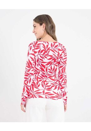 Camiseta  Para Mujer Manga Larga Cuello Redondo Color Rojo Marca Ostu #40092721