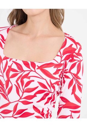 Camiseta  Para Mujer Manga Larga Cuello Redondo Color Rojo Marca Ostu #40092721