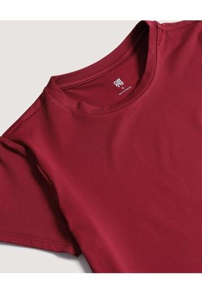 Camiseta Para Mujer Manga Corta Cuello Redondo Color Vino Marca Ostu #40092800