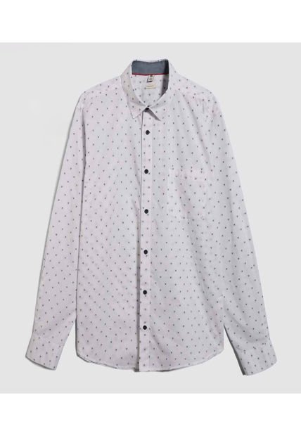 Camisa Para Hombre Manga Larga Con Bolsillo Color Blanco Marca Ostu #60010684