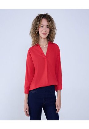 Camisa Para Mujer Manga 3/4 Color Rojo Marca Ostu #40010255