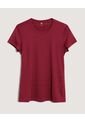 Camiseta  Para Mujer Manga Corta Cuello Redondo Color Vino Marca Ostu #40092803 de Ostu