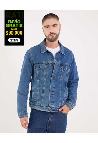 Chaqueta Para Hombre Trucker Color Azul Medio Marca Ostu #60080148 Ostu