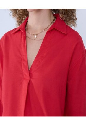 Camisa Para Mujer Manga 3/4 Color Rojo Marca Ostu #40010255