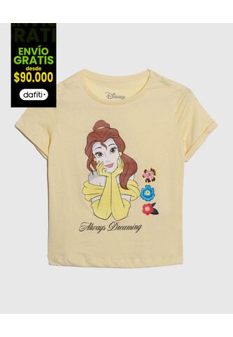 Camiseta Disney Princesas De Bella  Infantil Niña #90090210 Ostu