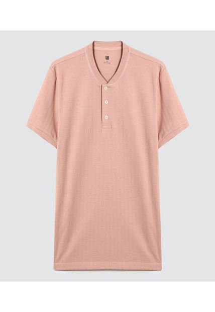 Polo Para Hombre Cuello Tejido Sin Bolsillo Color Rosado  Marca Ostu #60110596
