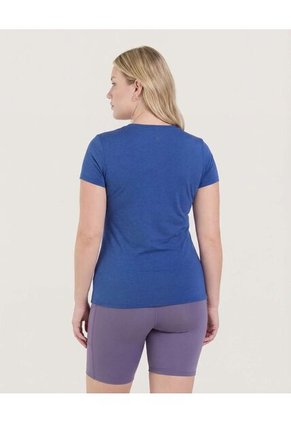 Camiseta Para Mujer Manga Corta Cuello V Color Azul Marca Ostu #40092807