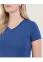 Camiseta  Para Mujer Manga Corta Cuello V Color Azul Marca Ostu #40092807 de Ostu