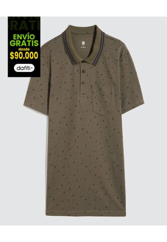 Polo Para Hombre Cuello Tejido Con Bolsillo Color Verde  Marca Ostu #60110678 Ostu