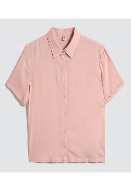Camisa Para Mujer Manga Corta Color Rosapastel Marca Ostu #40010228