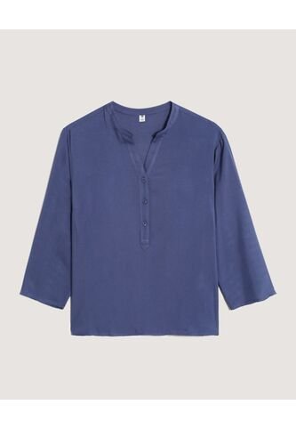 Blusa  Para Mujer Manga 3/4 Color Azul Marca Ostu #40121229 Ostu