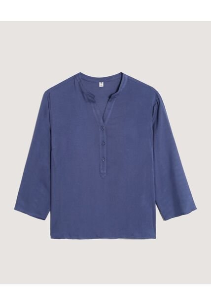 Blusa  Para Mujer Manga 3/4 Color Azul Marca Ostu #40121229