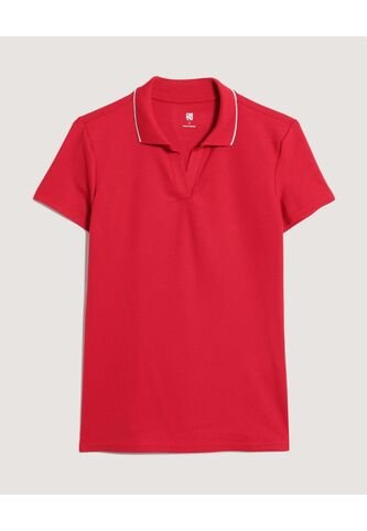 Polo  Para Mujer Manga Corta Color Rojo Marca Ostu #40110190 Ostu