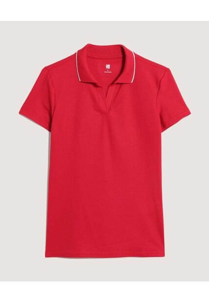 Polo  Para Mujer Manga Corta Color Rojo Marca Ostu #40110190