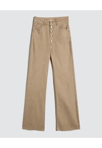 Jean Para Mujer Crop Flare Color Beige Marca Ostu #40160467 Ostu