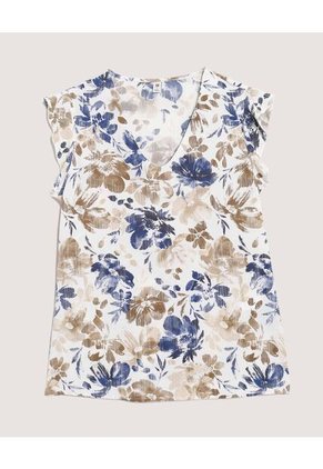 Blusa Para Mujer Manga Corta Color Café Marca Ostu #40121282