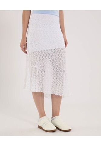 Falda Para Mujer Largo Color Blanco Marca Ostu #40140181 Ostu