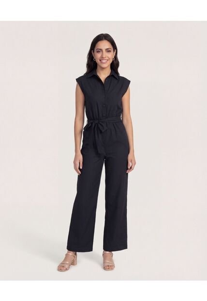 Enterizo Para Mujer Manga Sisa Color Negro Marca Ostu #40320116
