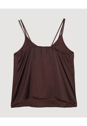 Blusa  Para Mujer Manga Sisa Color Café Marca Ostu #40121299