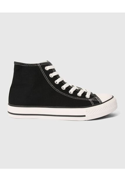 Tenis Para Mujer Canvas Color Negro Marca Ostu #40720124