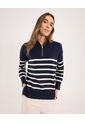 Saco Para Mujer Cuello Alto O Cuello Tortuga Color Azul  Marca Ostu #40330081 de Ostu