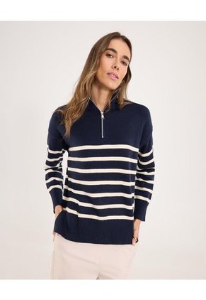 Saco Para Mujer Cuello Alto O Cuello Tortuga Color Azul Marca Ostu #40330081