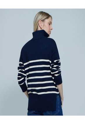 Saco Para Mujer Cuello Alto O Cuello Tortuga Color Azul Marca Ostu #40330081