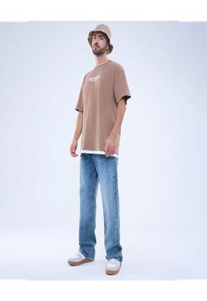 Jean Para Hombre Loose Color Azul Claro Marca Ostu #60160406