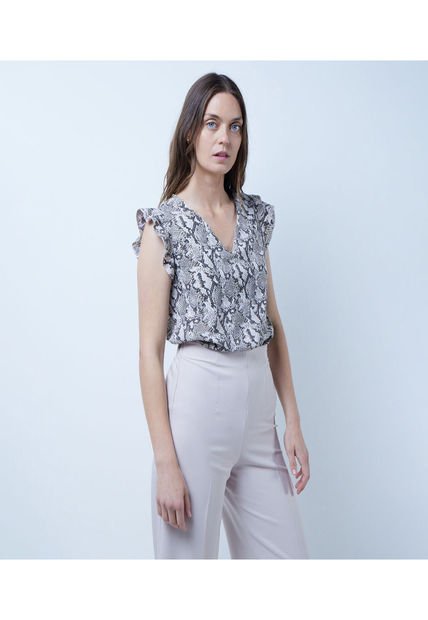 Blusa Para Mujer Manga Sisa Color Beige Marca Ostu #40120934