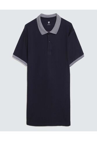 Polo Para Hombre Cuello Tejido Sin Bolsillo Color Azul  Marca Ostu #60110721 Ostu