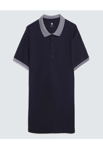 Polo Para Hombre Cuello Tejido Sin Bolsillo Color Azul  Marca Ostu #60110721