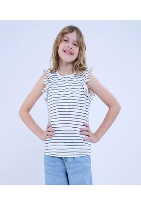 Camiseta Para Niña Manga Sisa Color Azul  Marca Ostu #90090250