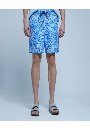 Ropa De Playa Para Hombre Pantaloneta De Baño Corta Color Azul Marca Ostu #60270030