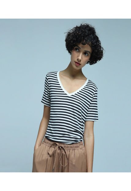 Camiseta Para Mujer Manga Corta Color Negro Marca Ostu #40091957