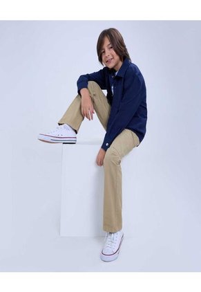 Camisa Para Niño Manga Larga Color Azul Oscuro Marca Ostu #80010052