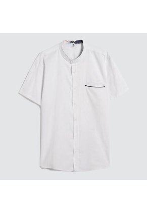 Camisa Para Hombre Manga Corta Con Bolsillo Color Blanco Marca Ostu #60010616