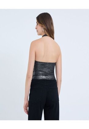 Camiseta Para Mujer Manga Sisa Cuello Henley Color Negro Marca Ostu #40092303