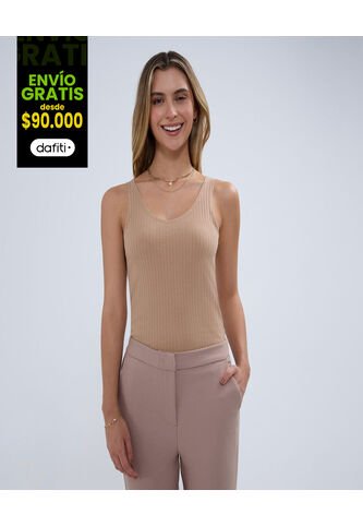 Camiseta Para Mujer Manga Sisa Color Beige Marca Ostu #40092234 Ostu