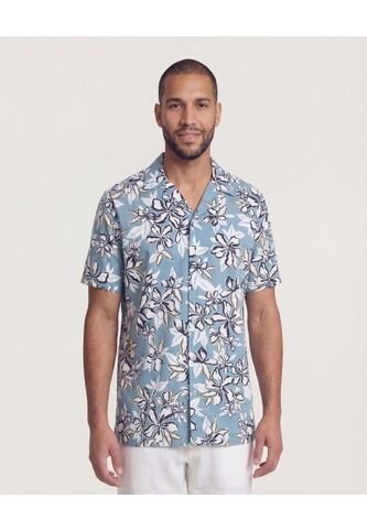 Camisa  Para Hombre Manga Corta Sin Bolsillo Cuello R Color Azul Marca Ostu #60010878 Ostu