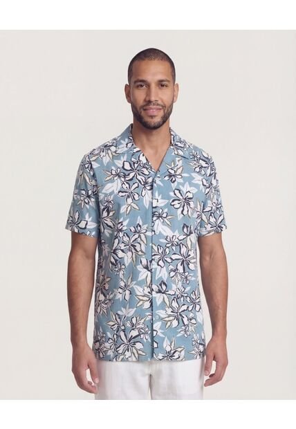 Camisa  Para Hombre Manga Corta Sin Bolsillo Cuello R Color Azul Marca Ostu #60010878